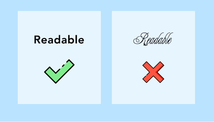 readable text