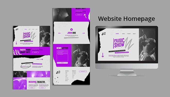 homepage elements of a website