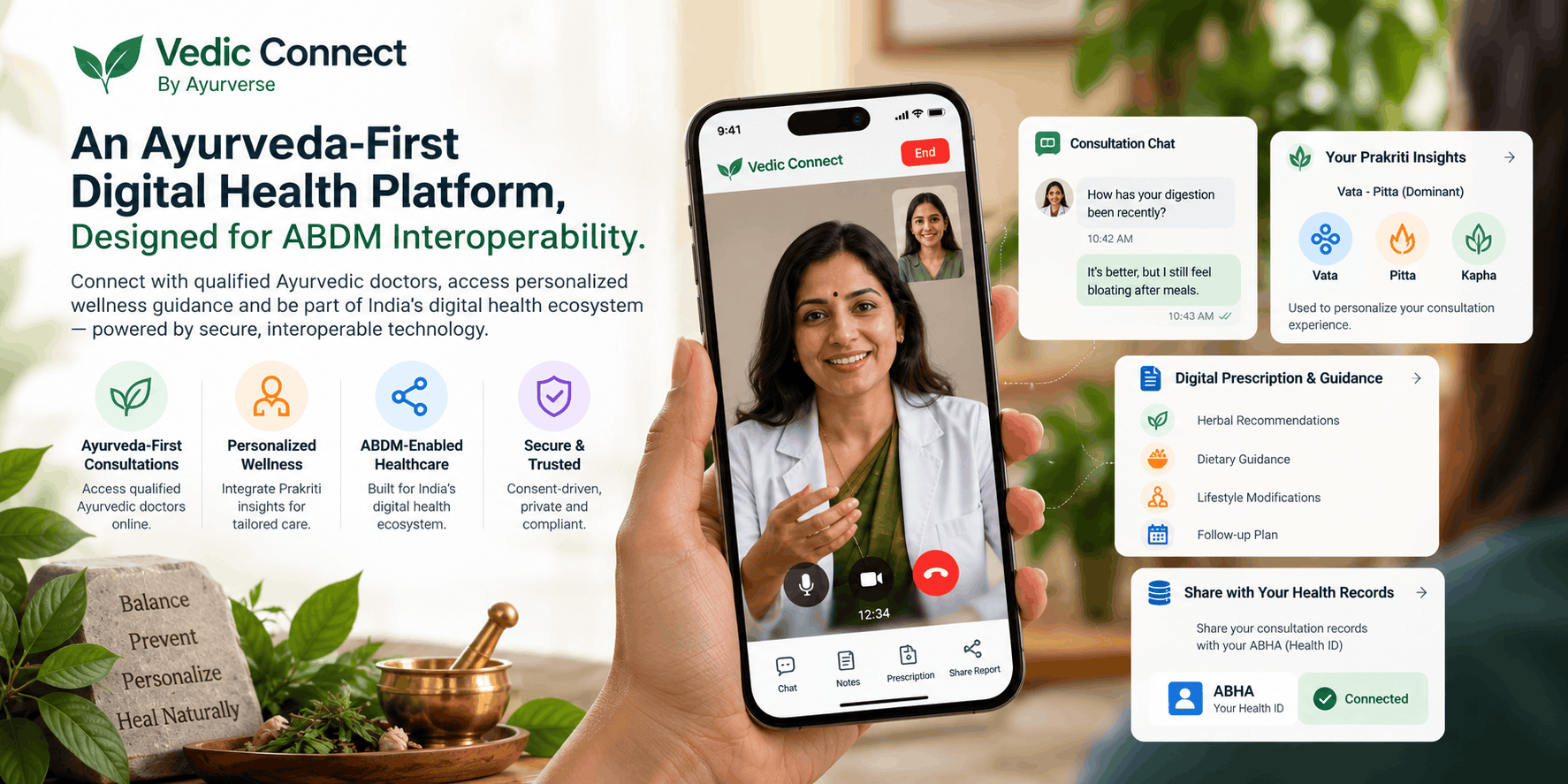 Vedic Connect Ayurveda Telehealth Banner